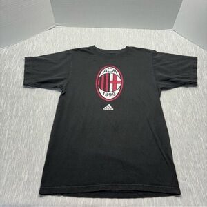 Adidas Men's Black AC Milan Primary Logo Crest T Shirt Sz Small
